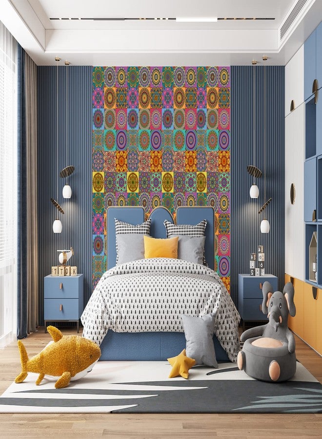 Ambiyaa Set Of 36 Mandala Tiles Stickers 6X6 Inch For Furniture Wall Stairs Bathroom & Kitchen Self Adhesive Easy To Apply Just Peel & Stick, Vinyl, Floor - Image 2